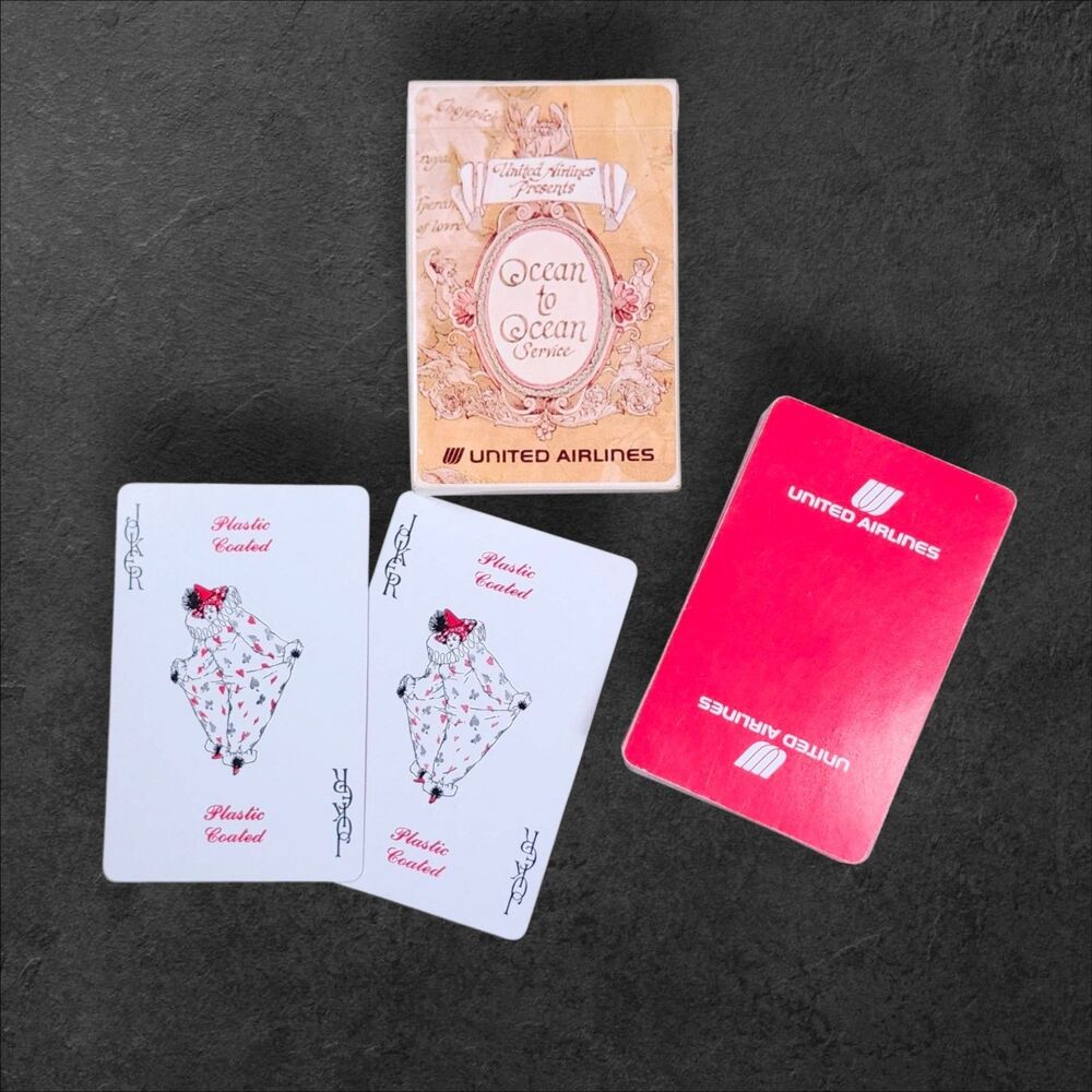 Lot 4 Vintage Airline Playing Cards Delta 50th United Western CP Air Retro Game - Picture 3 of 6